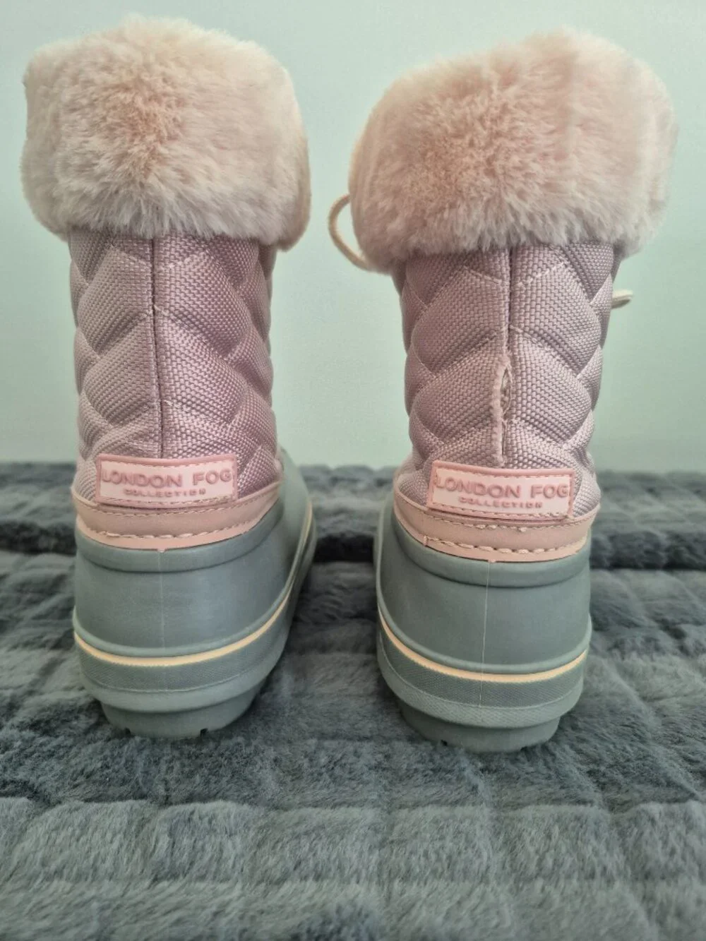 London Fog Girls Winter Boots – Pink/Gray – Size 3